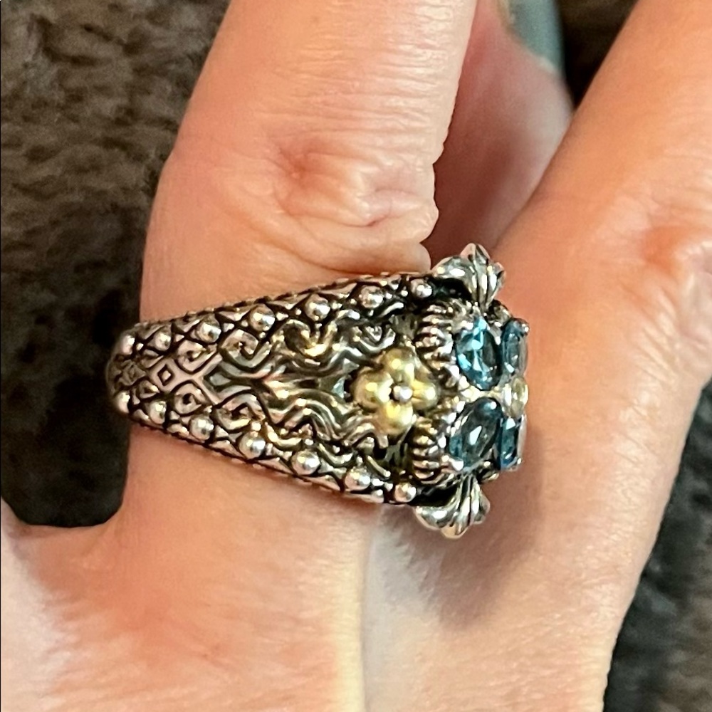 Barbara Bixby Sterling Silver, 18k, Blue Topaz ring - Picture 3 of 7